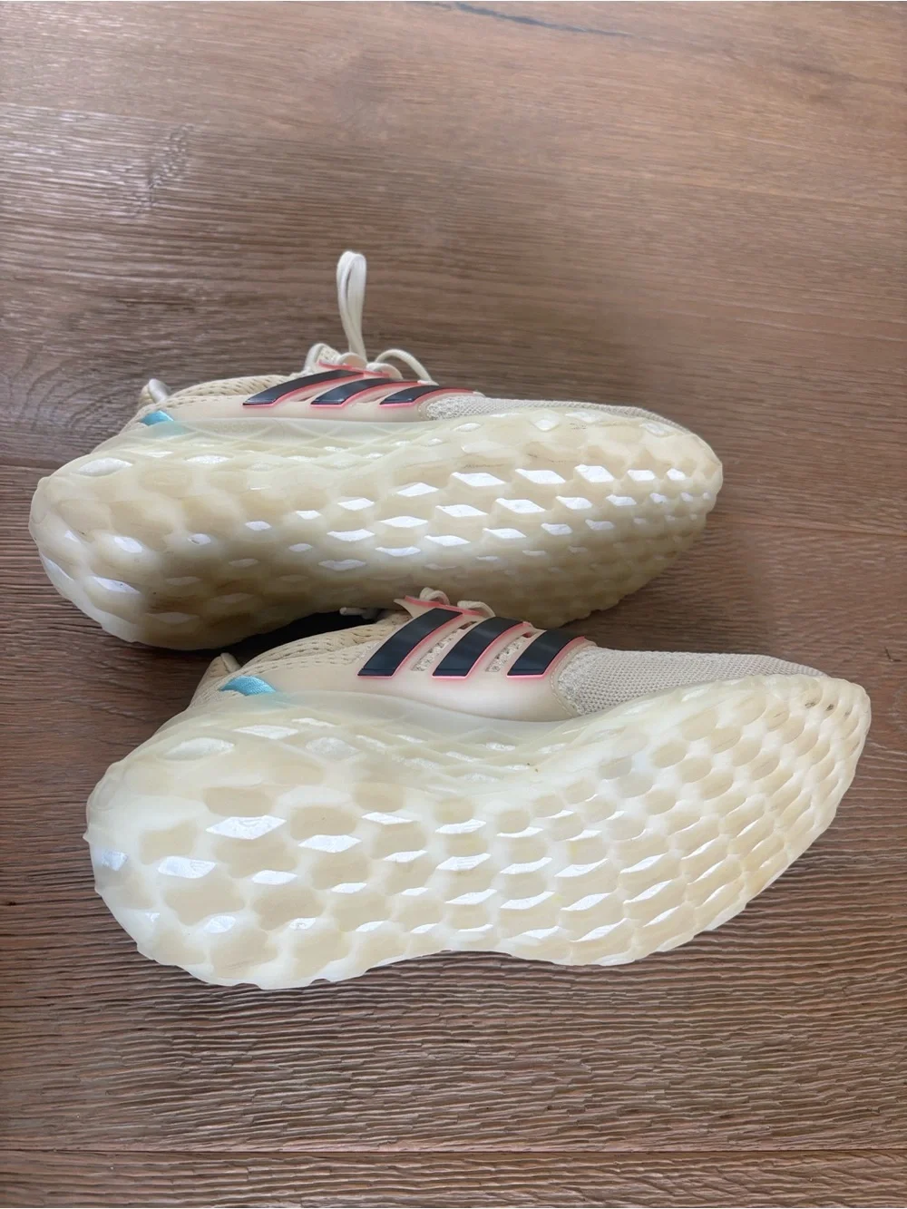 adidas Kids Sneakers Cream with Pink & Navy Accents